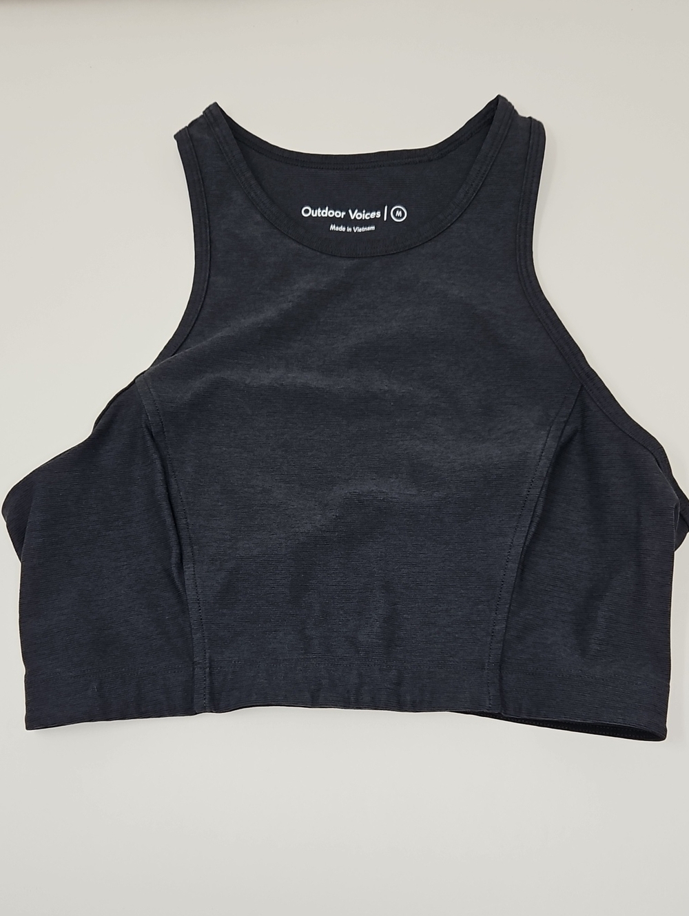 Outdoor Voices Black Grey Sports Athleisure Crop Tank Top Size M Women's